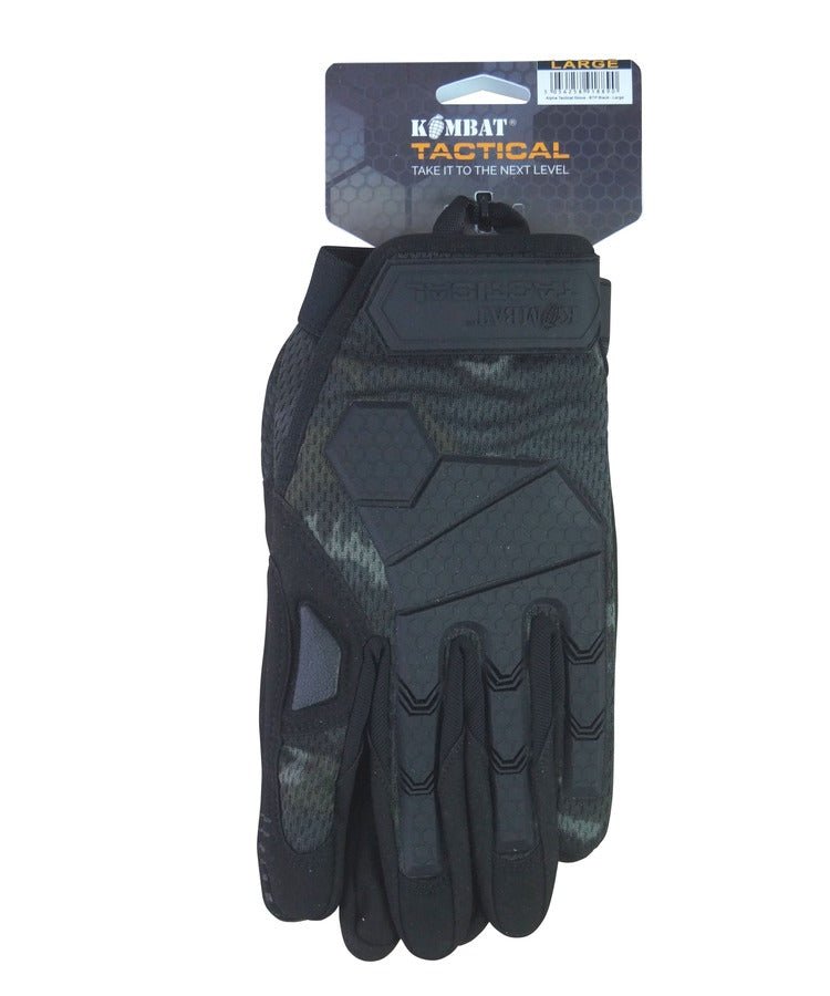 Alpha Tactical Gloves BTP Black – Rubber Knuckle Tactical Gloves UK - Longshot Tactical