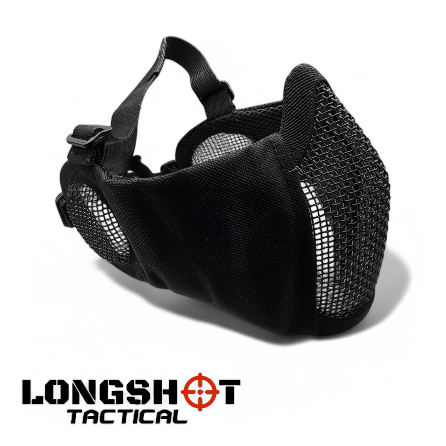 Longshot Tactical Airsoft Mesh Face Mask - Black - Longshot Tactical