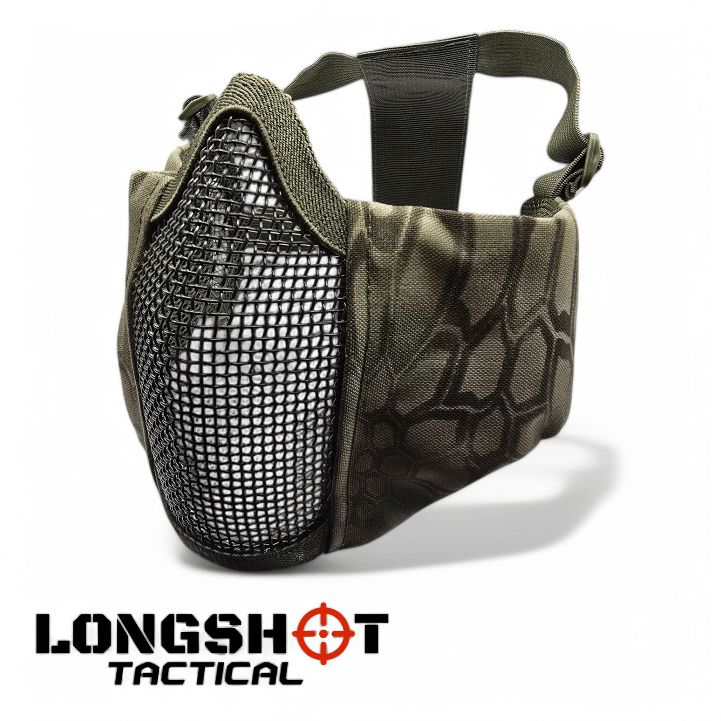 Longshot Tactical Airsoft Mesh Face Mask - Reptile - Longshot Tactical