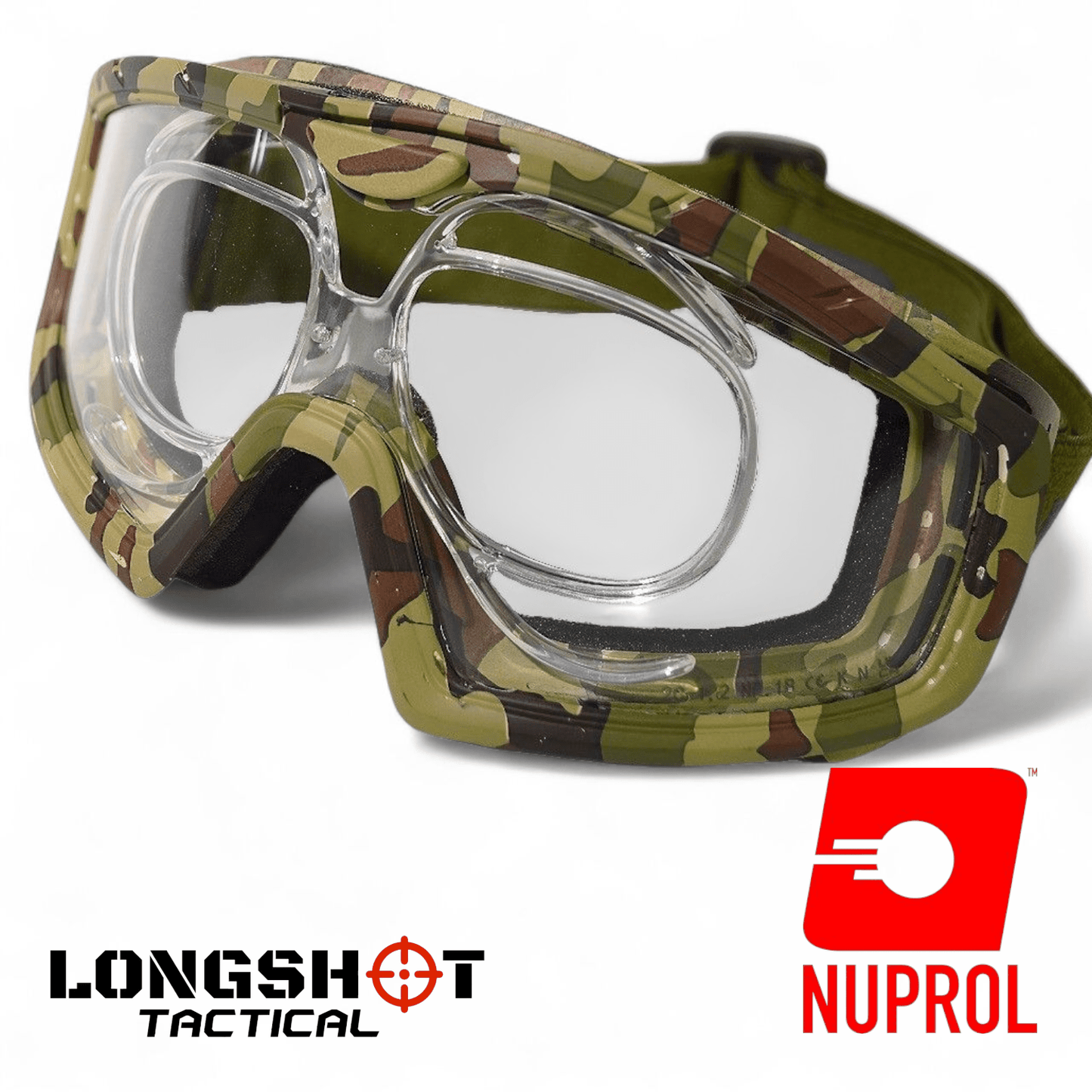 Nuprol Camo Battle Visor Tactical Airsoft Goggles with Lens Insert - Longshot Tactical