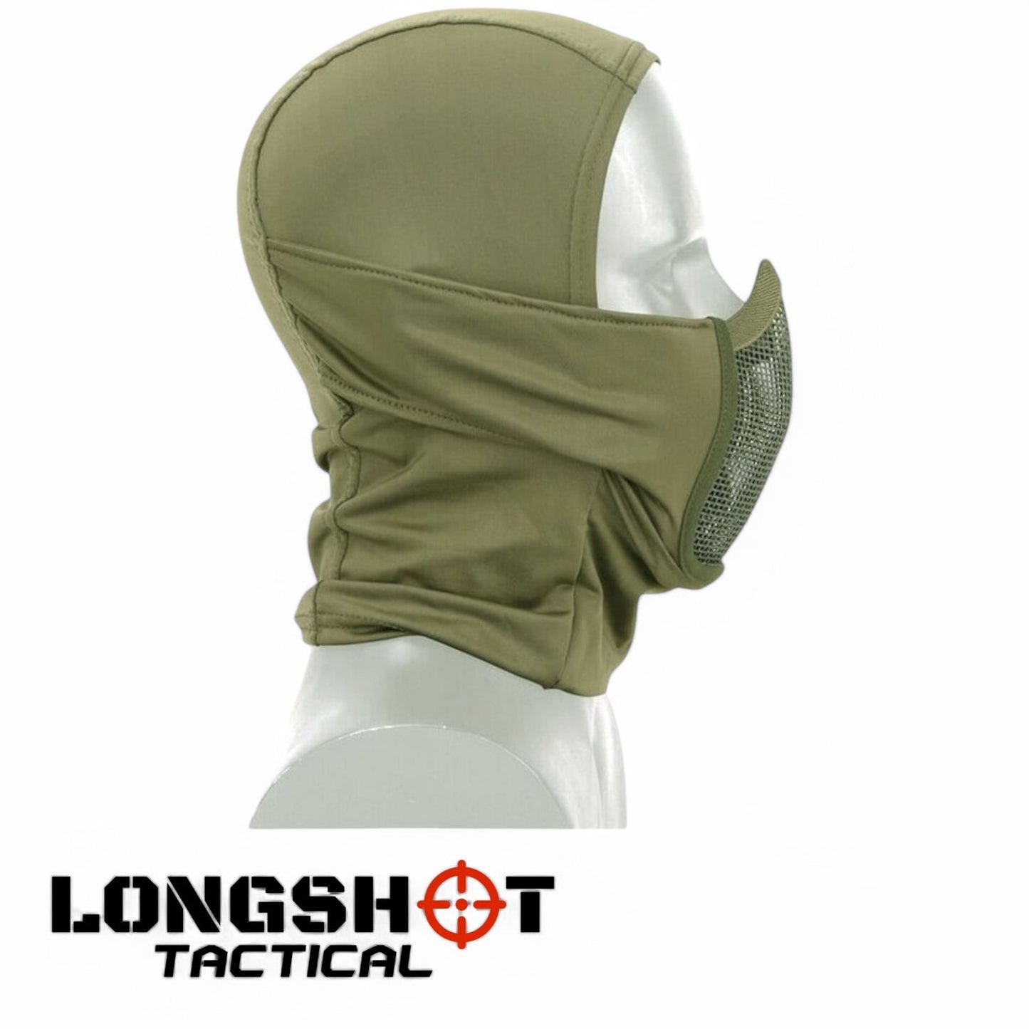 Operators Balaclava / Mesh Face – Olive Green Airsoft Face Mask - Longshot Tactical
