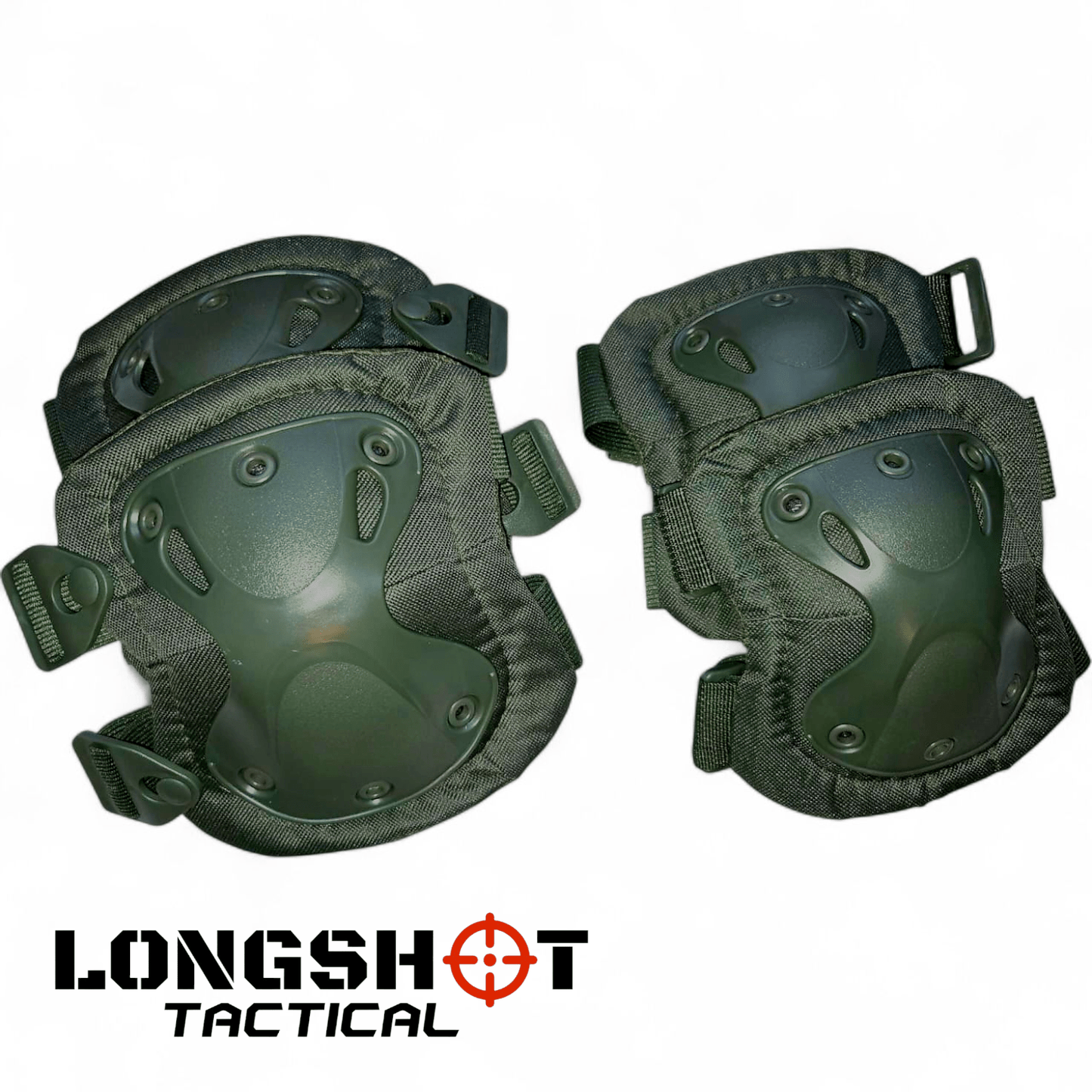 Tactical Knee Pads and Elbow Pads set with free bag - Olive Green - Longshot Tactical