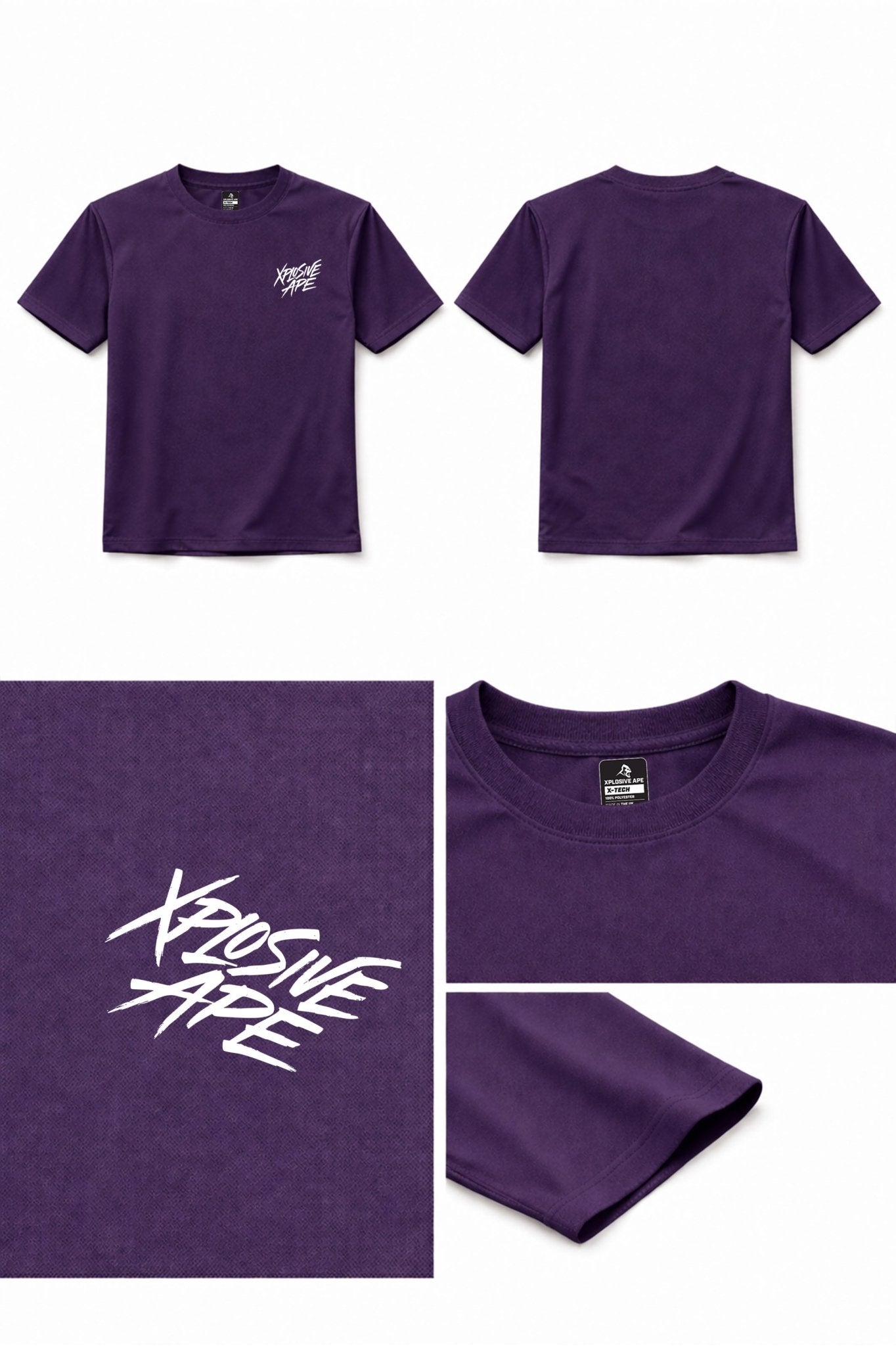 XAPE Classic Brush Script X Tech Tee - Purple - Longshot Tactical