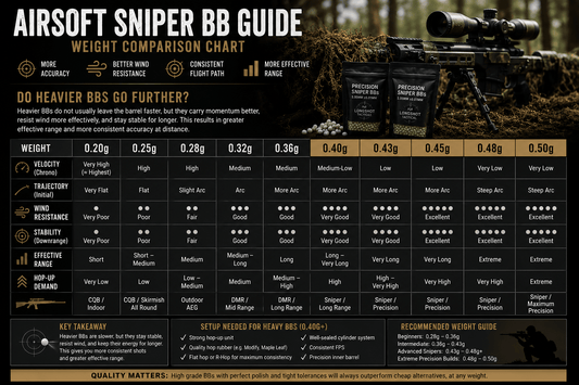 Best Airsoft Sniper BBs UK (2026 Guide) – Heavyweight BBs Explained - Longshot Tactical