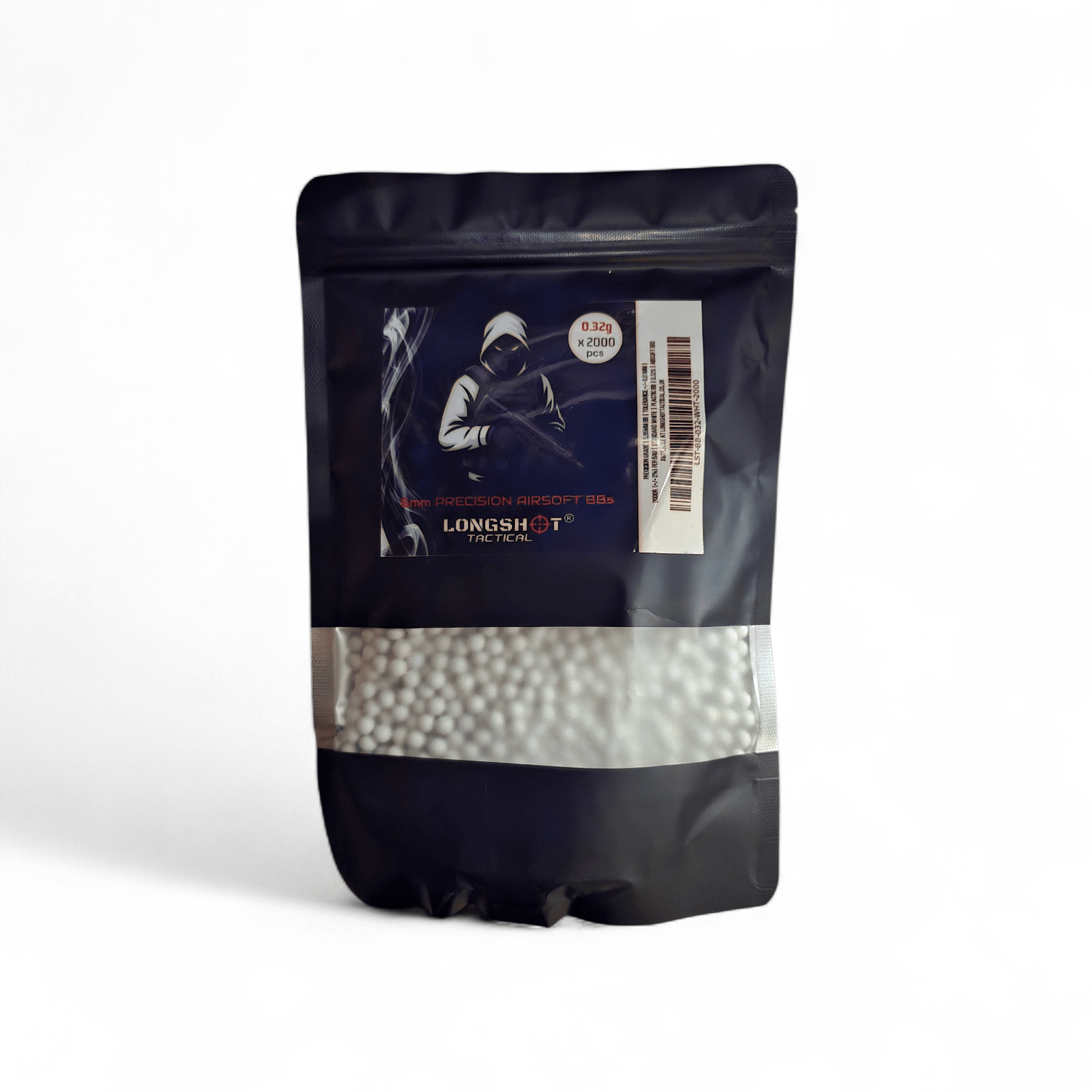0.32g x 2000 Rounds Longshot Tactical Precision White Airsoft BBs 6mm - High Grade Ammo (640g) - Longshot Tactical