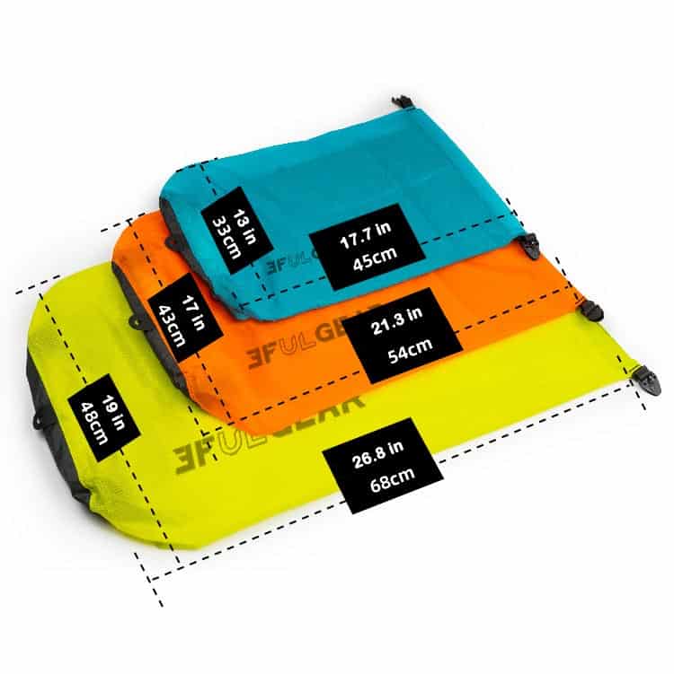 3F UL Gear Exhaustible Compression Stuff Sacks (Various Sizes) 15D Nylon - Longshot Tactical