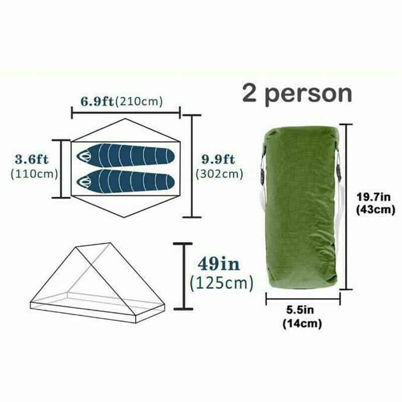 3F UL Gear Lanshan 2 Classic 3 - Season Tent - Green (T Zip) - Longshot Tactical