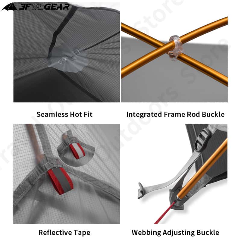 3F UL Gear Qingkong 3 Season Tent - Green - Longshot Tactical