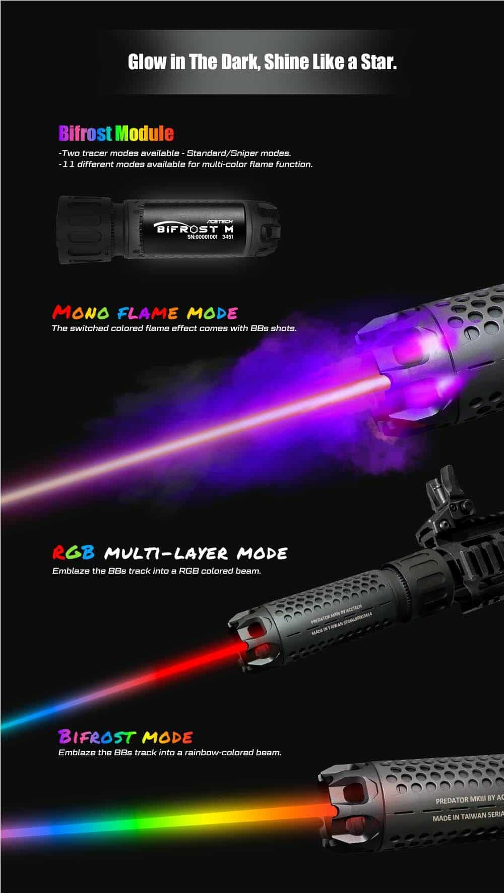 Acetech Predator MKIII With Bifrost M Tracer (Tan) - Longshot Tactical