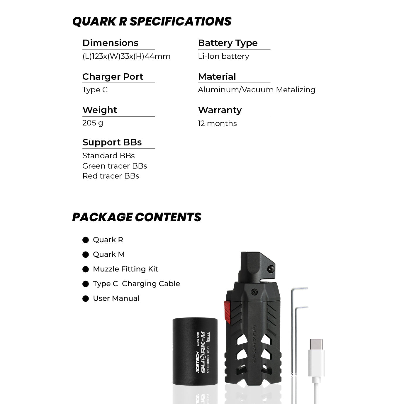 Acetech Quark - R Tracer Unit For M870 Shotgun - Longshot Tactical