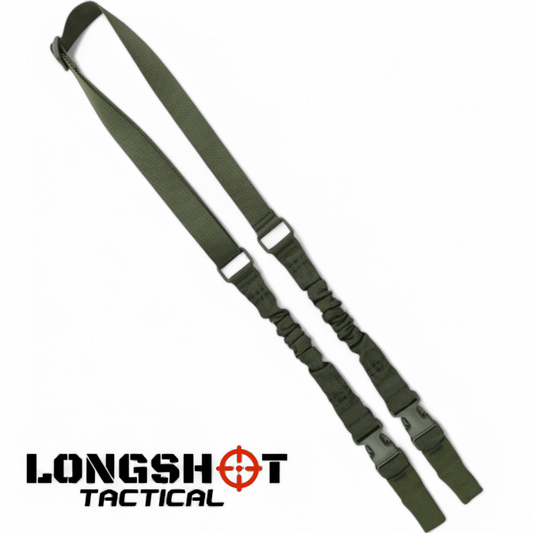 Airsoft Double Point Bungee Sling – Olive - Longshot Tactical