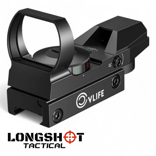 Airsoft Red Dot Reflex Sight – Mini Holographic Optic with Dual Illumination - Longshot Tactical