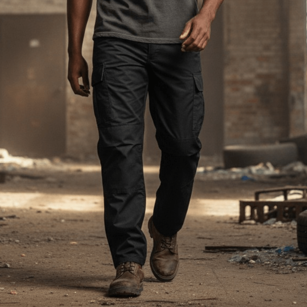 BDU Ripstop Mens Black Tactical Combat Trousers - Longshot Tactical