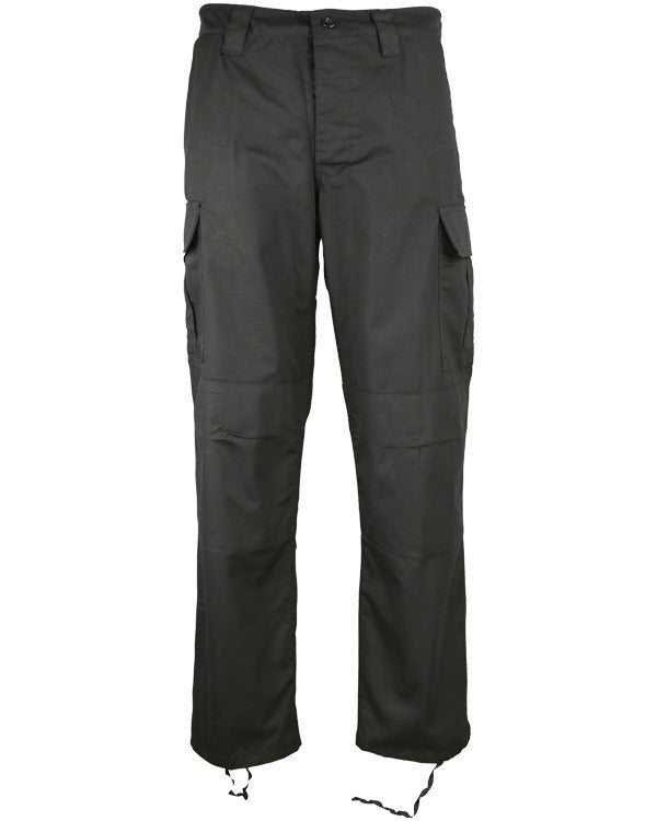 BDU Ripstop Mens Black Tactical Combat Trousers - Longshot Tactical