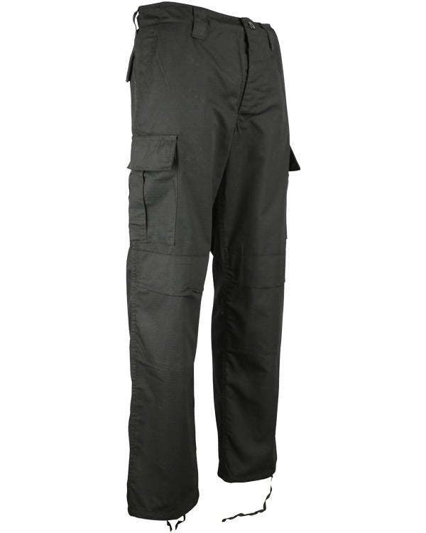 BDU Ripstop Mens Black Tactical Combat Trousers - Longshot Tactical