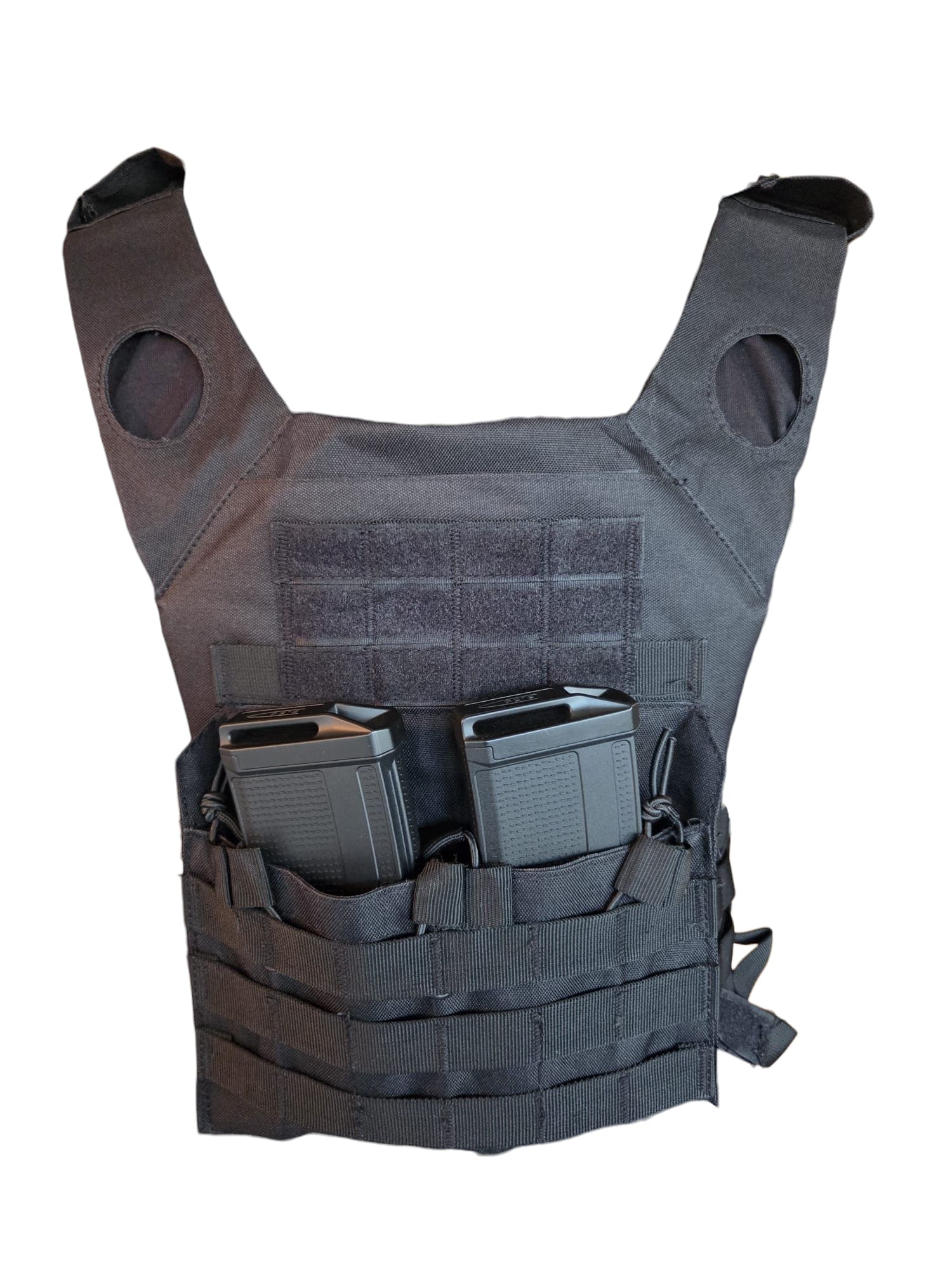 Black Chest Rig Plate Carrier Vest - Longshot Tactical