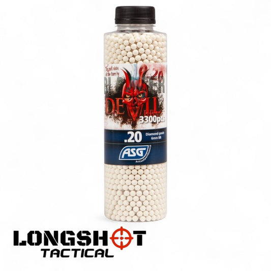 Blaster Devil, 0.20g, airsoft BB, 3300 pcs. bottle. — 1 Bottle (3300 BB's) - Longshot Tactical