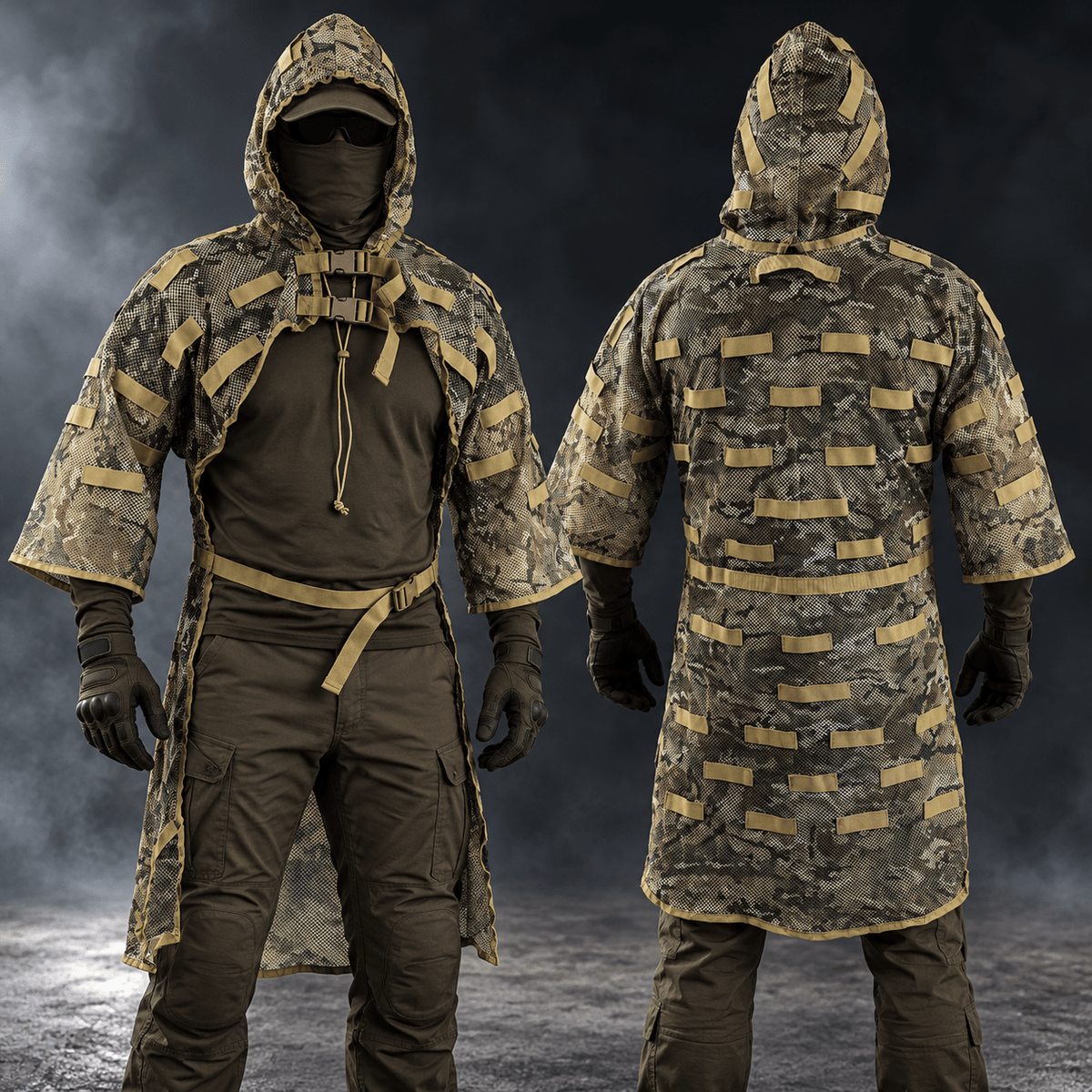 BTP Ghillie Suit Concealment Vest | Customisable Airsoft Ghillie Base - Longshot Tactical