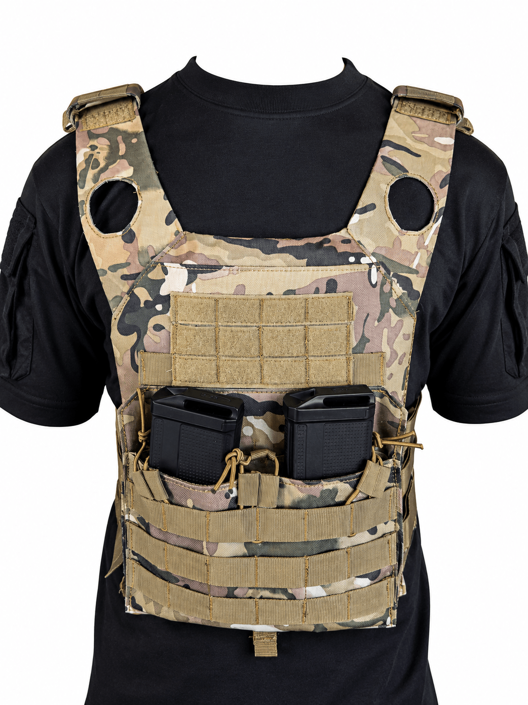 Camo Chest Rig Plate Carrier Vest - Longshot Tactical
