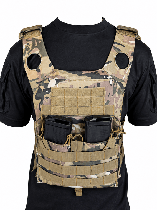 Camo Chest Rig Plate Carrier Vest - Longshot Tactical