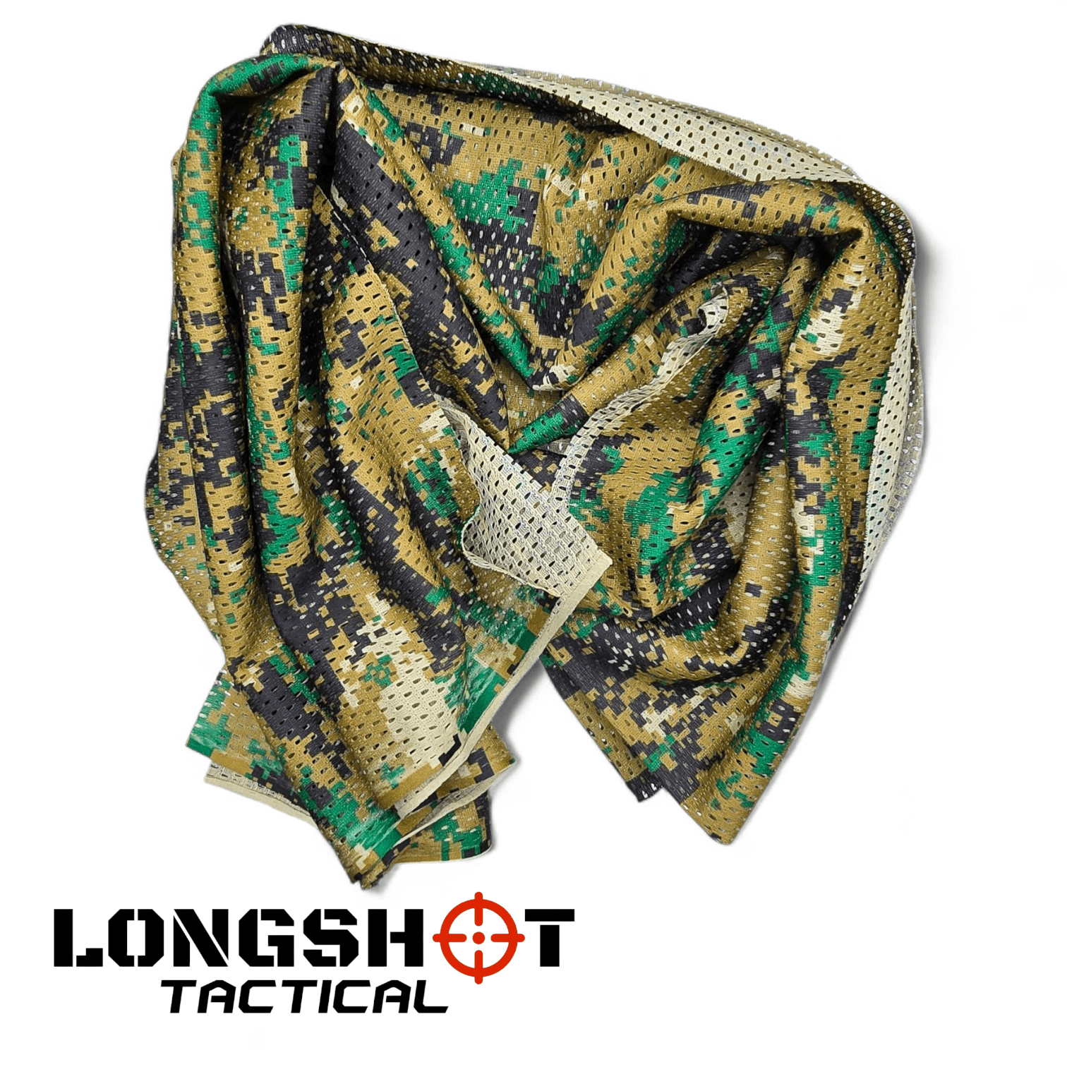 Camo Mesh Scrim Tactical Neck Scarf - Lightweight Various Styles - Longshot Tactical