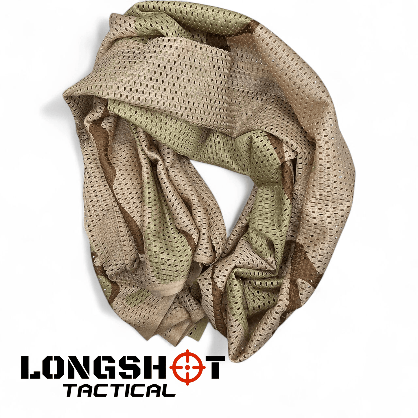 Camo Mesh Scrim Tactical Neck Scarf - Lightweight Various Styles - Longshot Tactical