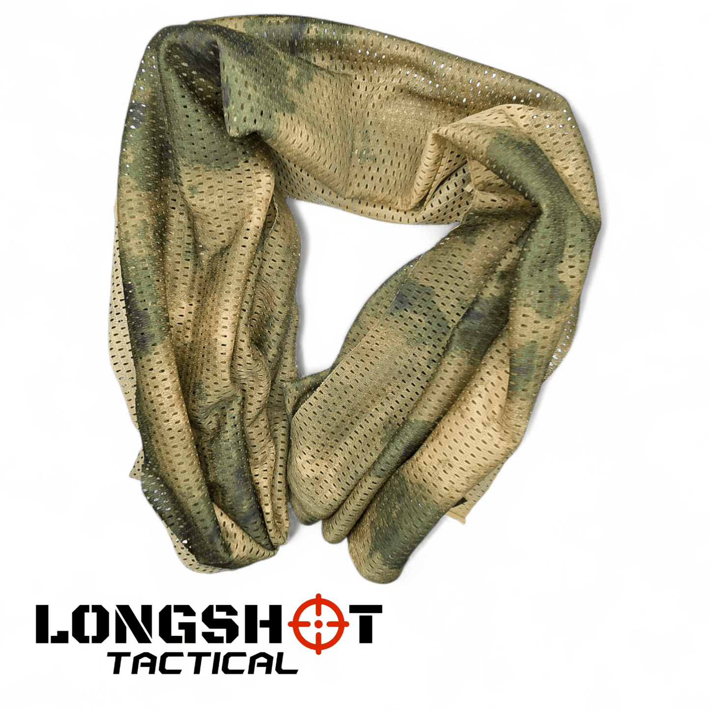 Camo Mesh Scrim Tactical Neck Scarf - Lightweight Various Styles - Longshot Tactical