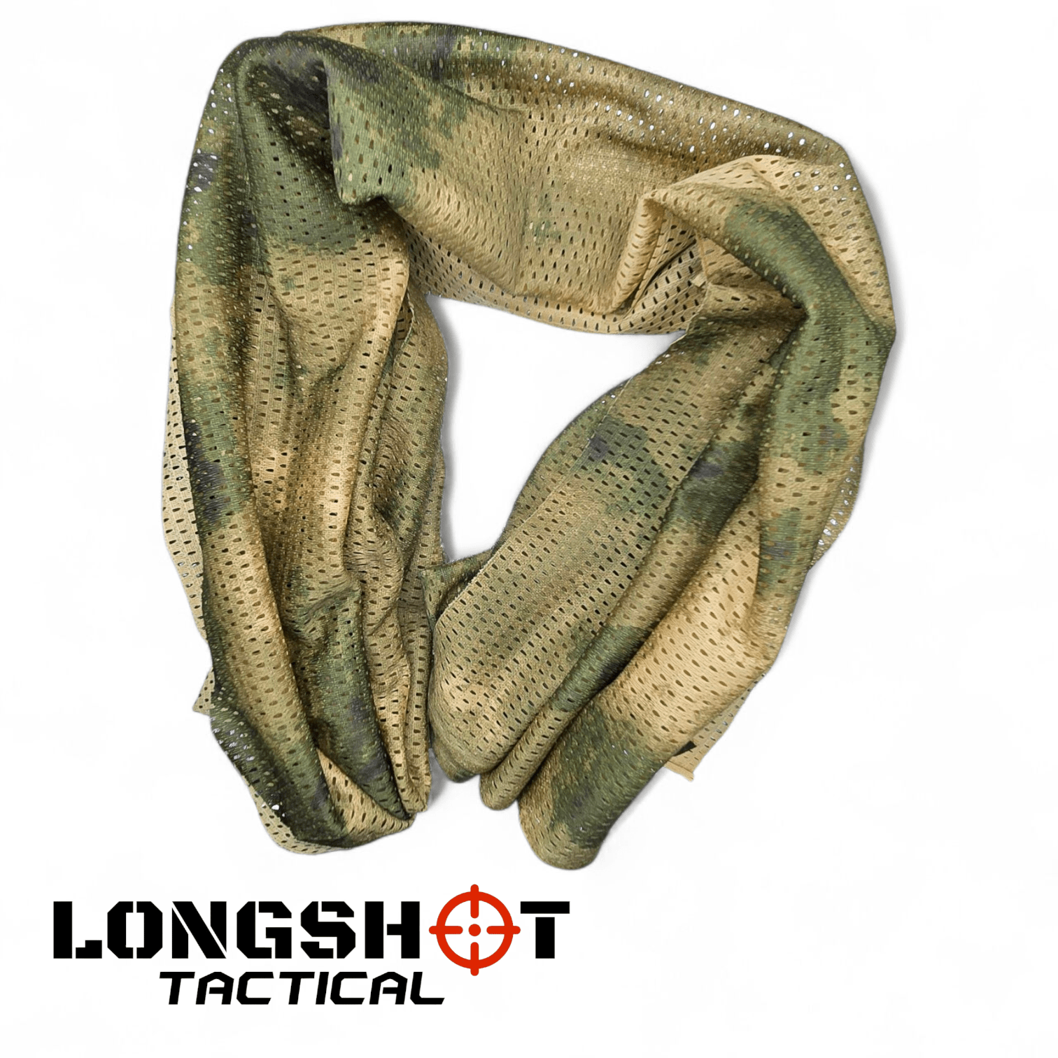 Camo Mesh Scrim Tactical Neck Scarf - Lightweight Various Styles - Longshot Tactical