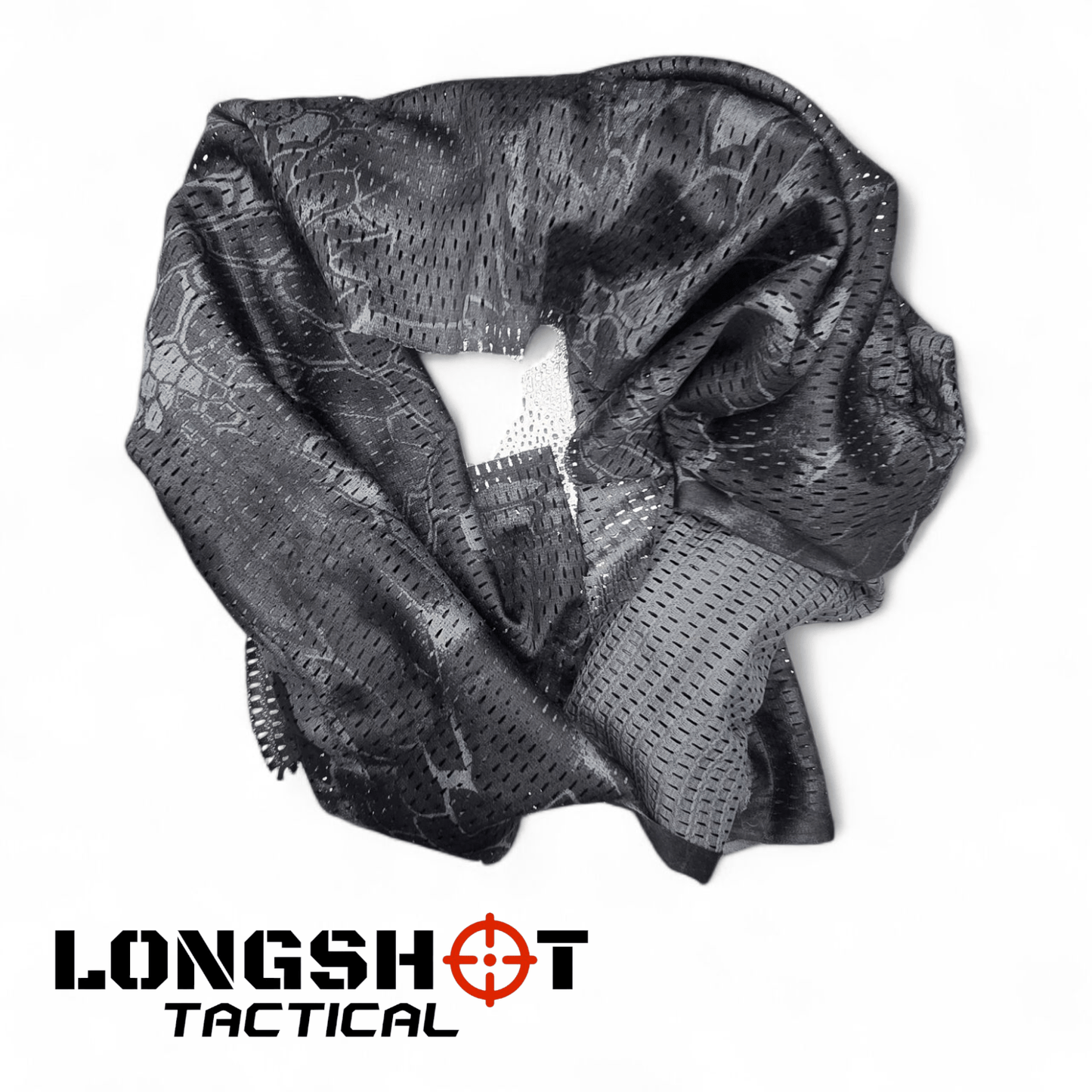 Camo Mesh Scrim Tactical Neck Scarf - Lightweight Various Styles - Longshot Tactical