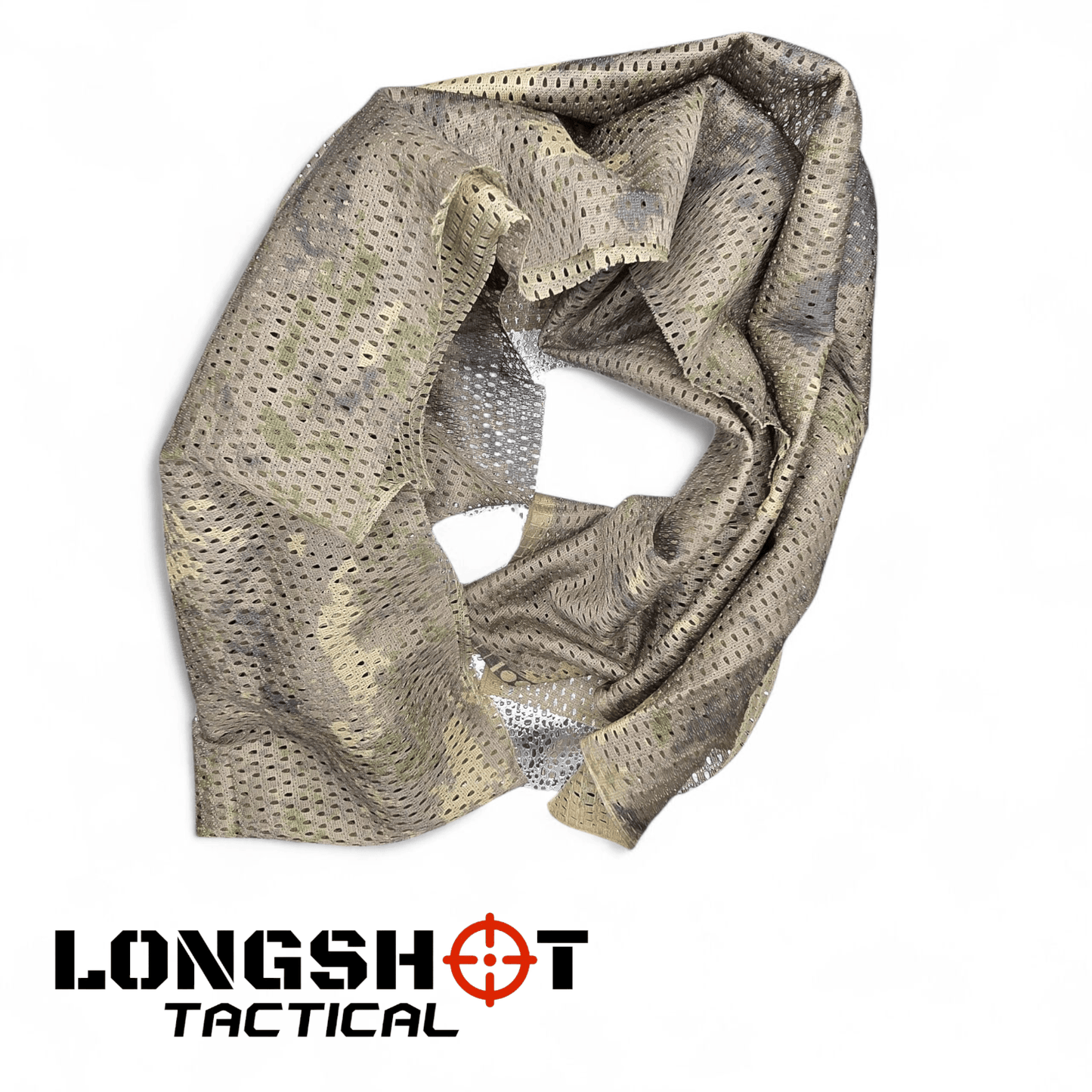 Camo Mesh Scrim Tactical Neck Scarf - Lightweight Various Styles - Longshot Tactical
