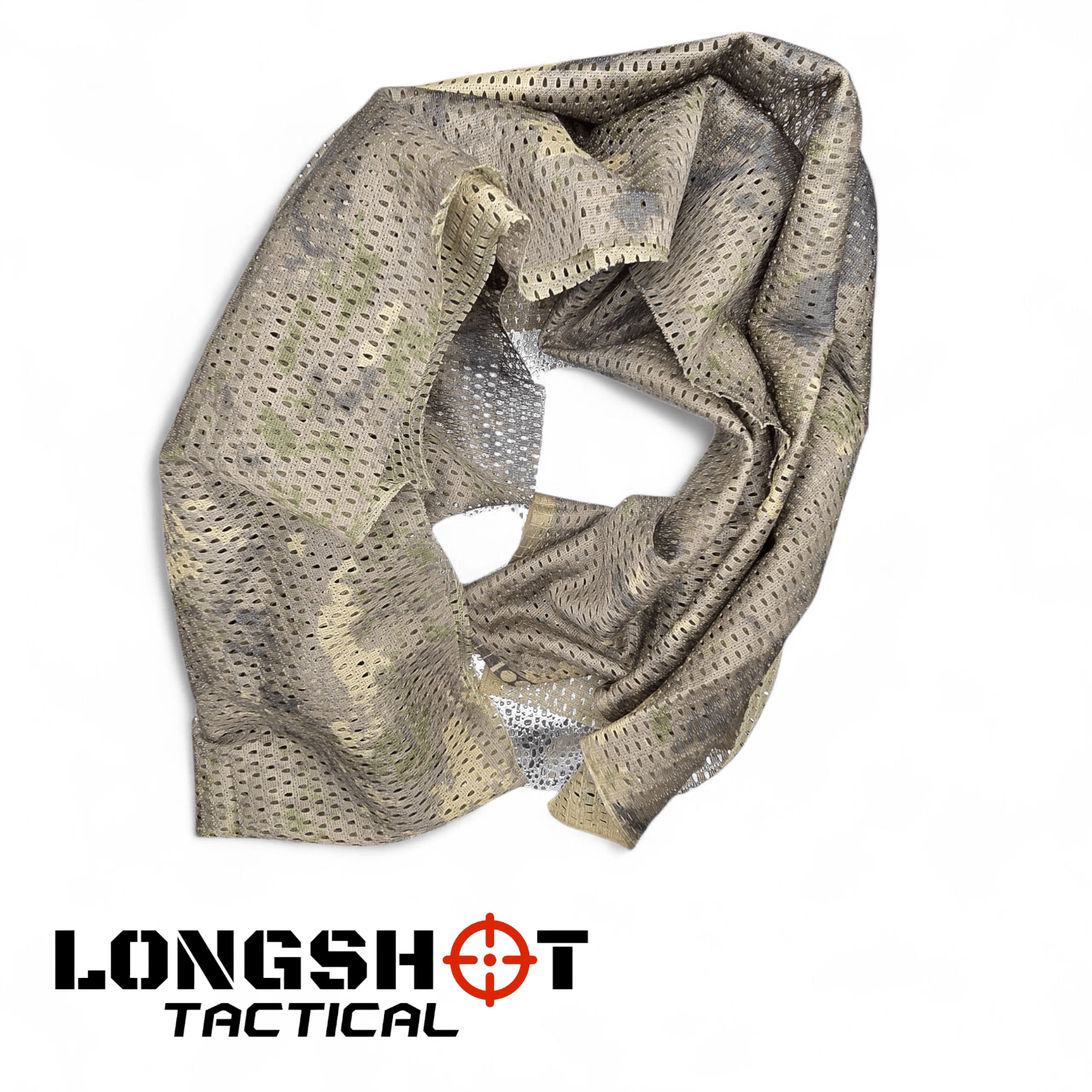 Camo Mesh Scrim Tactical Neck Scarf - Lightweight Various Styles - Longshot Tactical