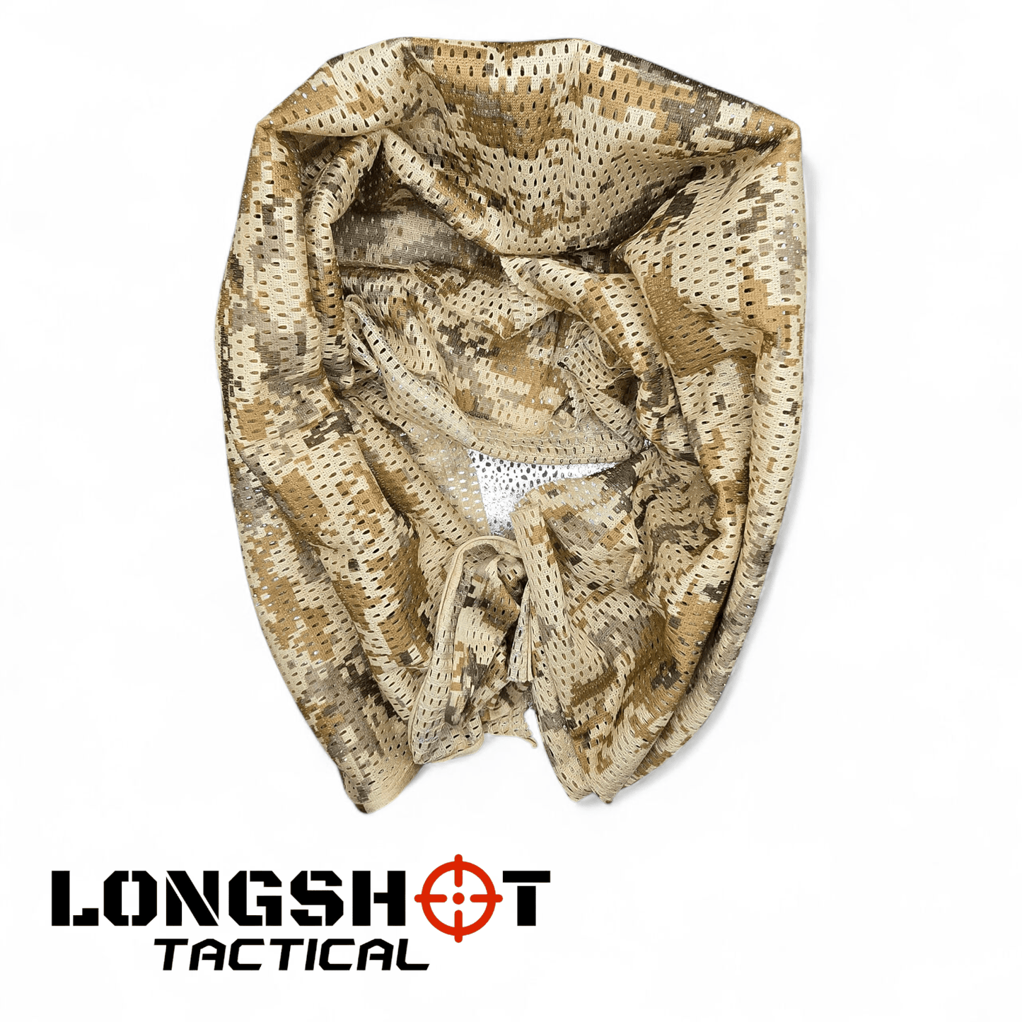 Camo Mesh Scrim Tactical Neck Scarf - Lightweight Various Styles - Longshot Tactical