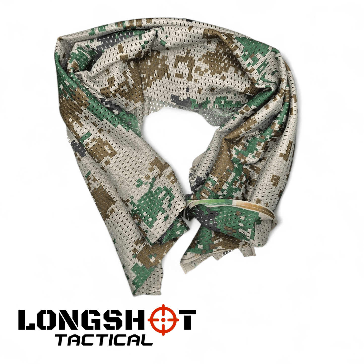 Camo Mesh Scrim Tactical Neck Scarf - Lightweight Various Styles - Longshot Tactical
