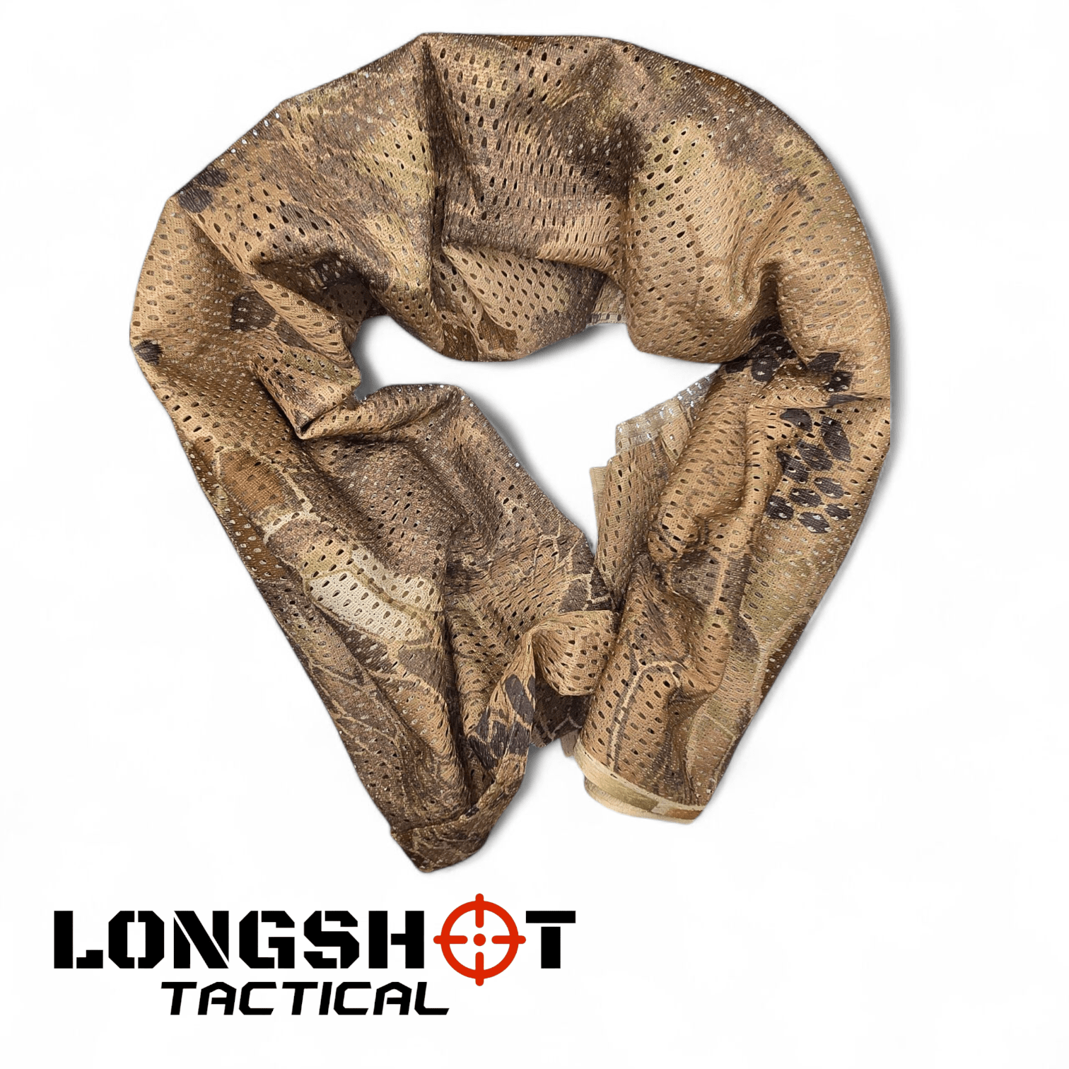 Camo Mesh Scrim Tactical Neck Scarf - Lightweight Various Styles - Longshot Tactical