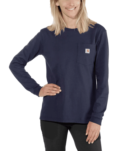Carhartt 103244 Womens Heavyweight Loose Fit Long Sleeve Pocket T-Shirt - Longshot Tactical