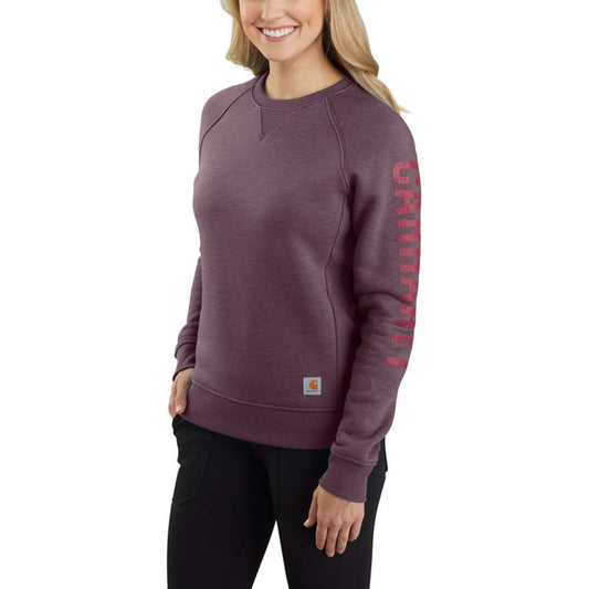 Carhartt 104410 Women's Relaxed Fit Midweight Crew Neck Logo Sweatshirt Fleece - Longshot Tactical