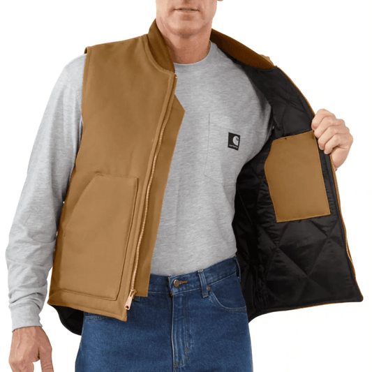 Carhartt 106676 V01 Relaxed Fit Firm Duck Insulated Rib Collar Vest - Longshot Tactical