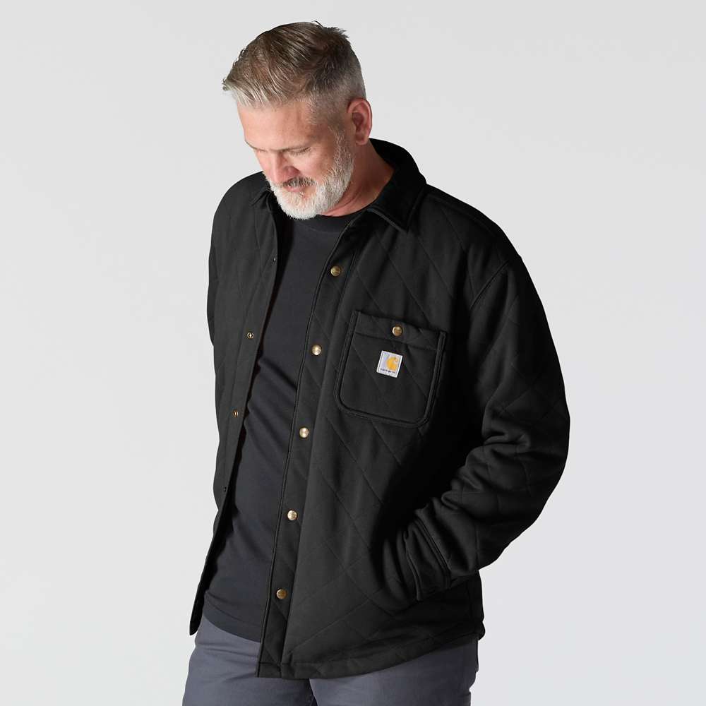 Carhartt 107270 Rain Defender Loose Fit Heavyweight Quilted Snap Front Shirt Jac - Longshot Tactical
