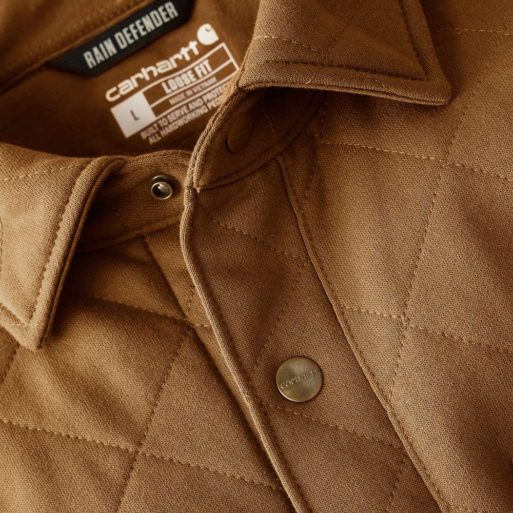 Carhartt 107270 Rain Defender Loose Fit Heavyweight Quilted Snap Front Shirt Jac - Longshot Tactical
