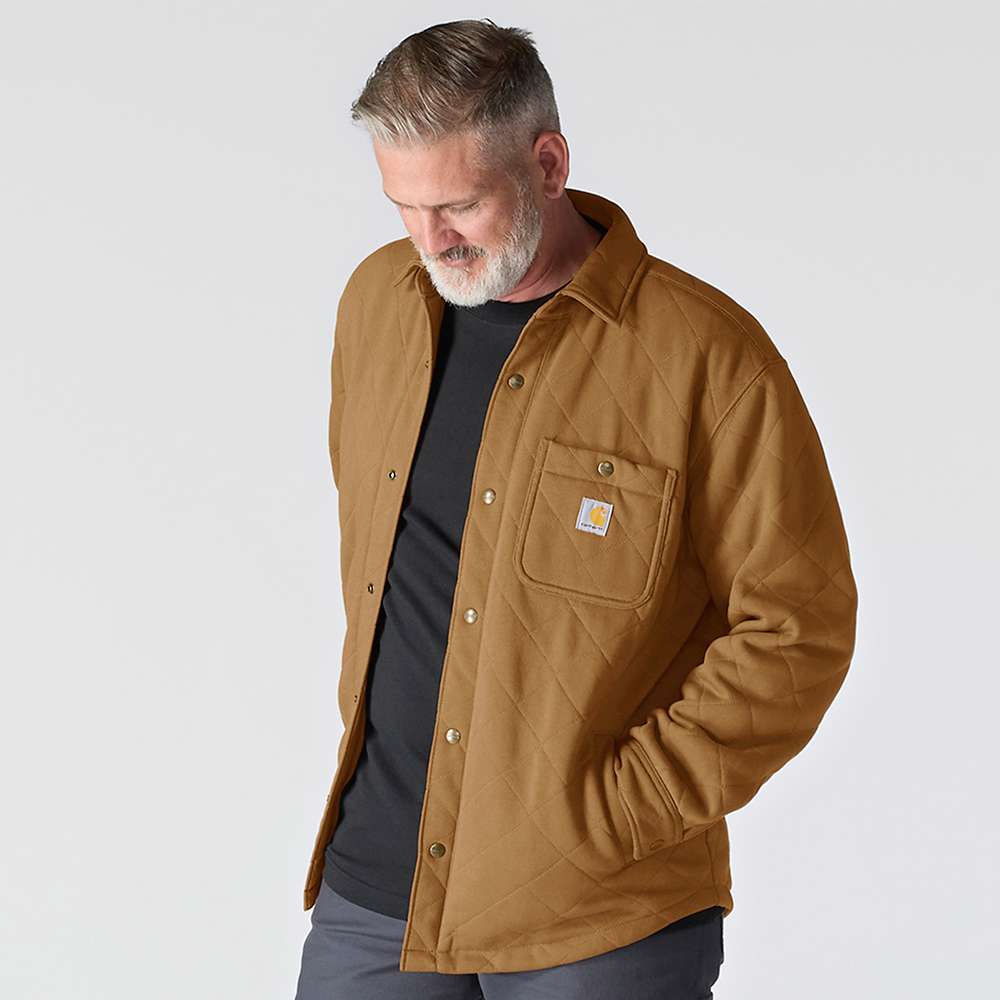 Carhartt 107270 Rain Defender Loose Fit Heavyweight Quilted Snap Front Shirt Jac - Longshot Tactical