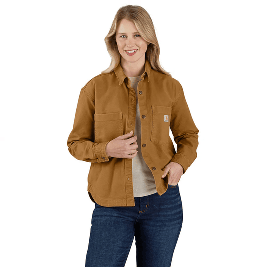 Carhartt Women's 106621 Rugged Flex Loose Fit Heavyweight Duck Overshirt - Longshot Tactical