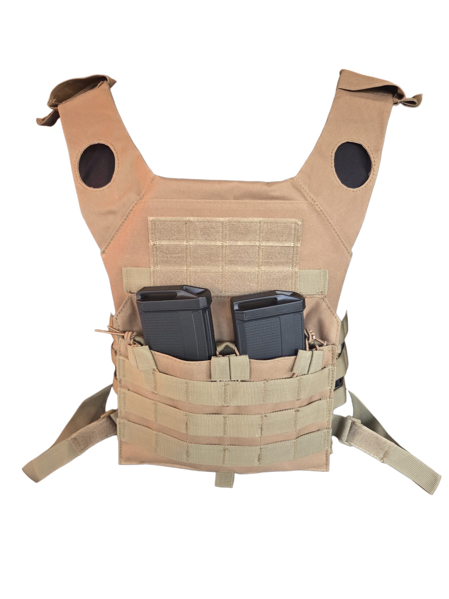 Coyote Tan Chest Rig Plate Carrier Vest - Longshot Tactical