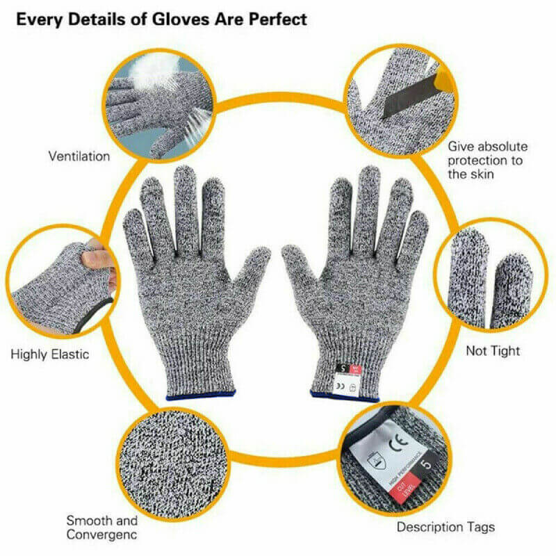 Cut/slash Resistant Safety Gloves with infused Stainless Steel Wire Mesh - Longshot Tactical