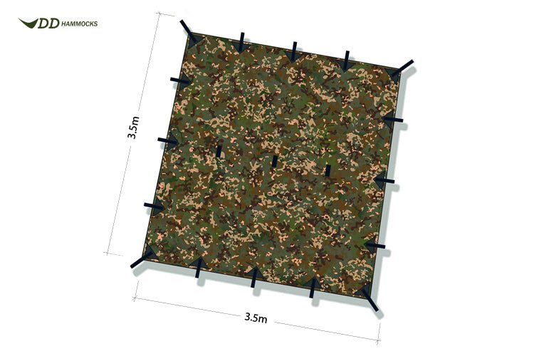 DD Large Camo Tarp 3.5m x 3.5m - Longshot Tactical