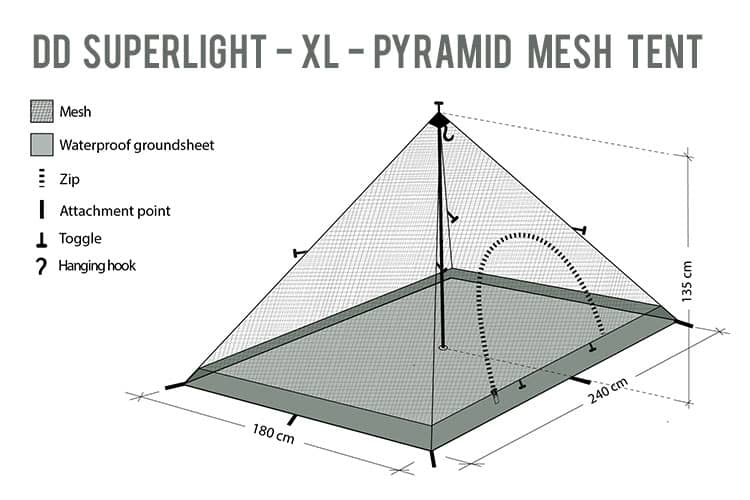 DD SuperLight XL Pyramid Mesh Tent - Longshot Tactical