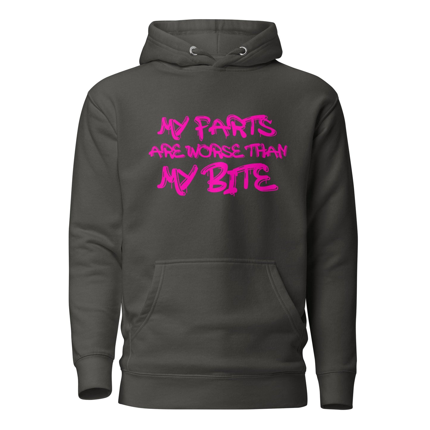 Farts worse than bite Hoodie pink logo - Longshot Tactical