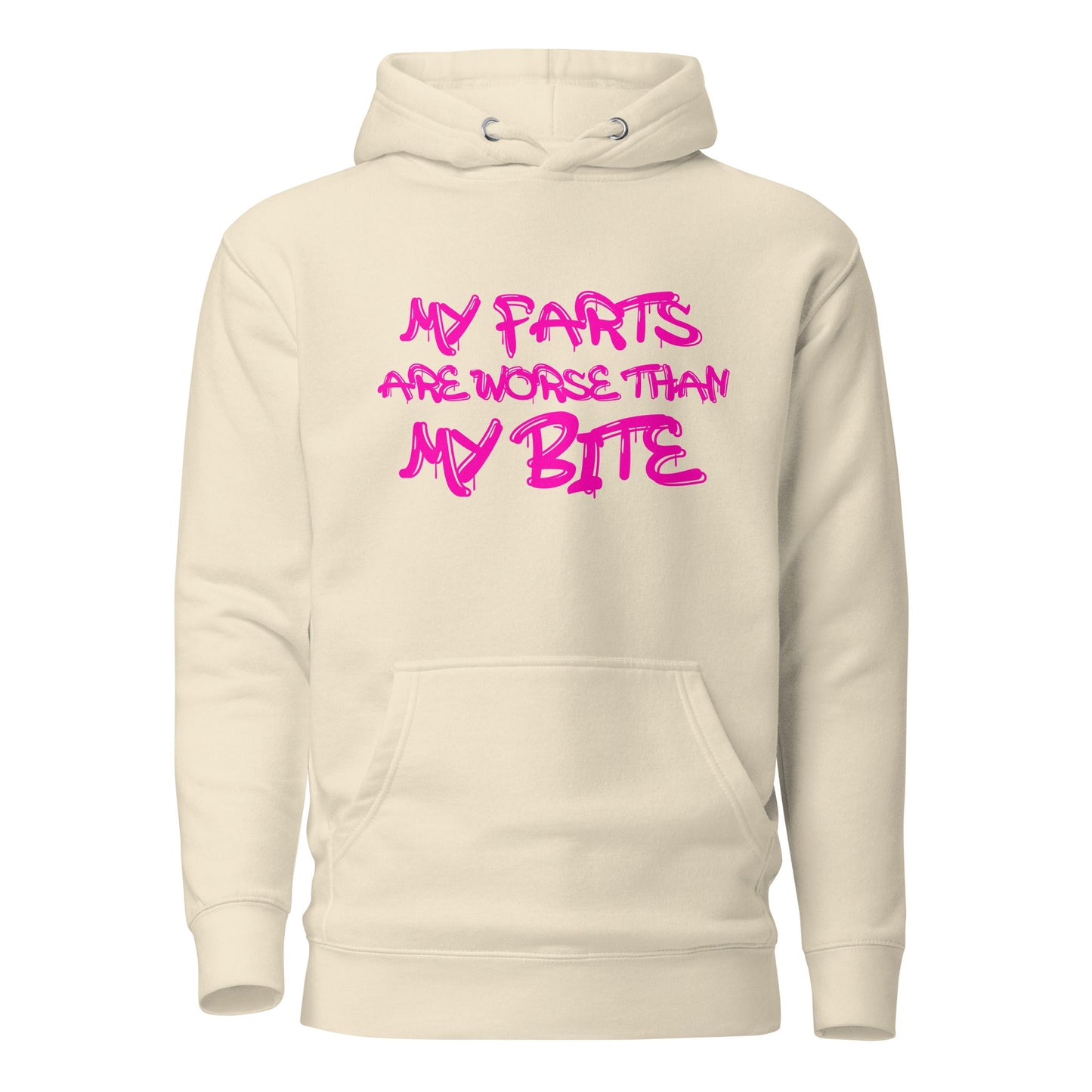 Farts worse than bite Hoodie pink logo - Longshot Tactical