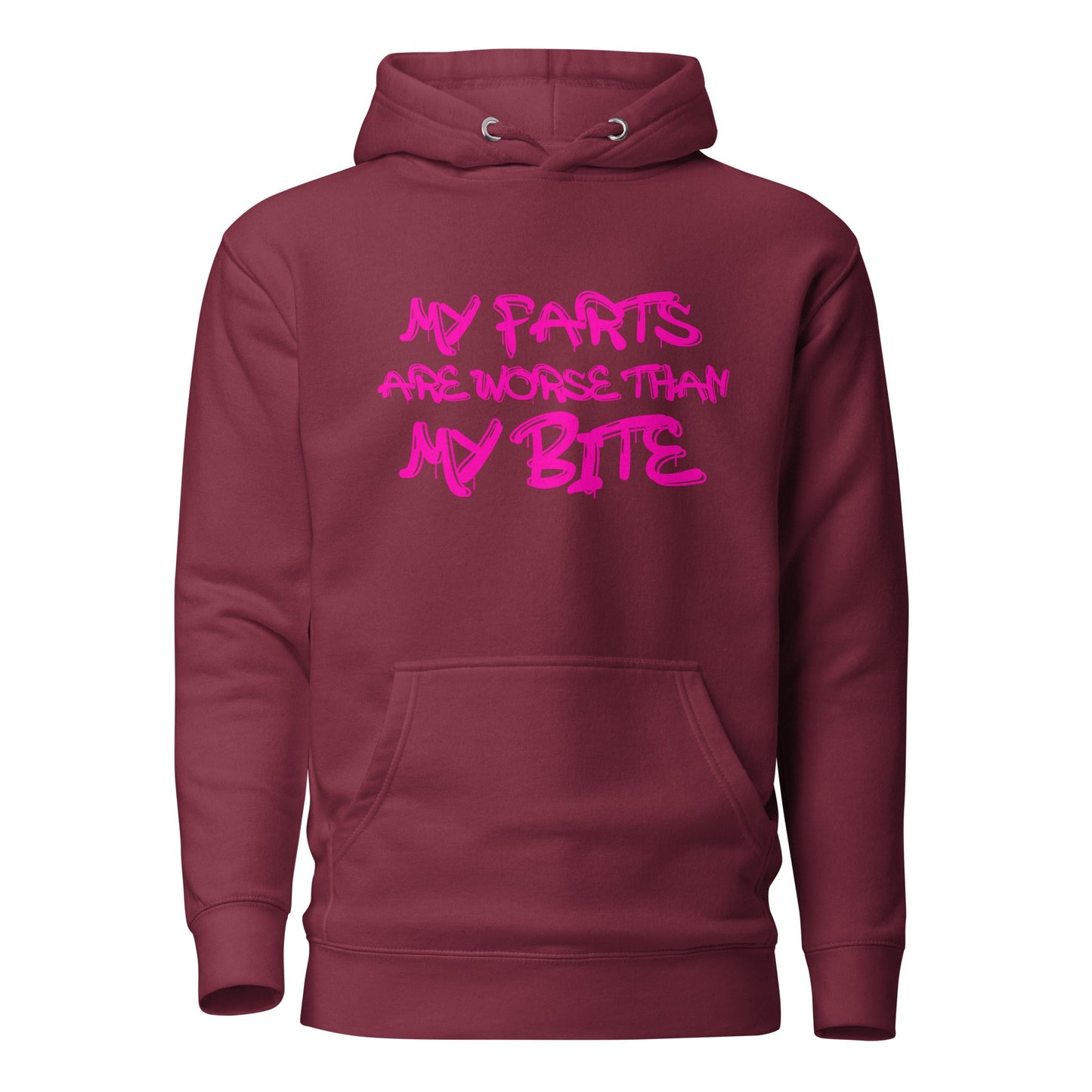 Farts worse than bite Hoodie pink logo - Longshot Tactical