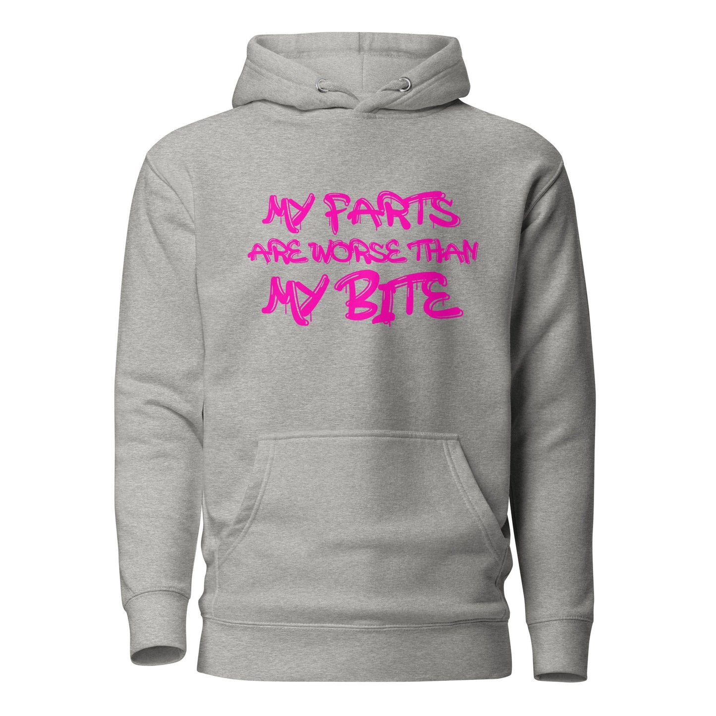 Farts worse than bite Hoodie pink logo - Longshot Tactical