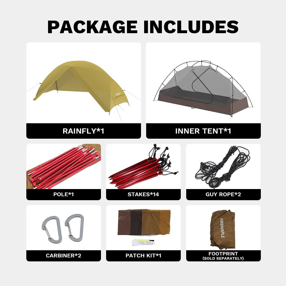 Fire Maple Gear Tropics 1 Person Backpacking Tent With Foot print - Longshot Tactical